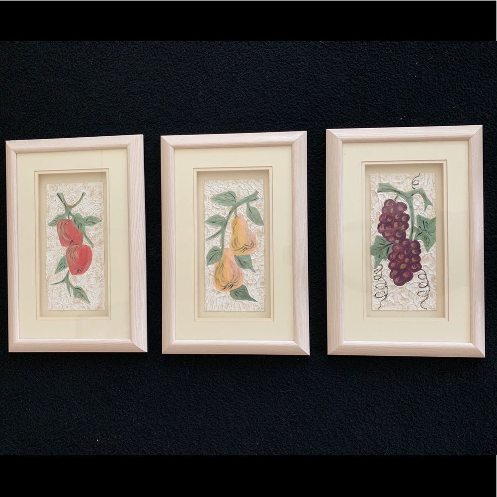 3pc Shadow Box Fruit Kitchen Wall Decor 🆕